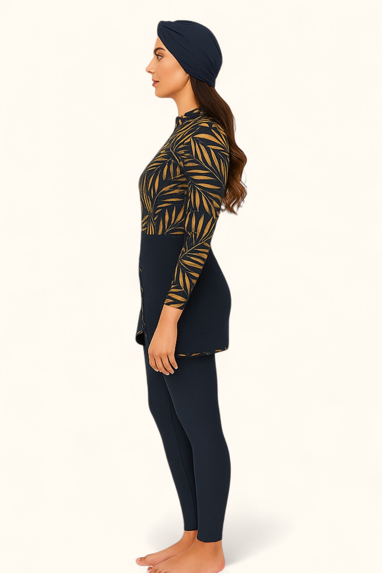 MODEST MIRA - 4 pieces cross-over burkini - Gold Bamboo