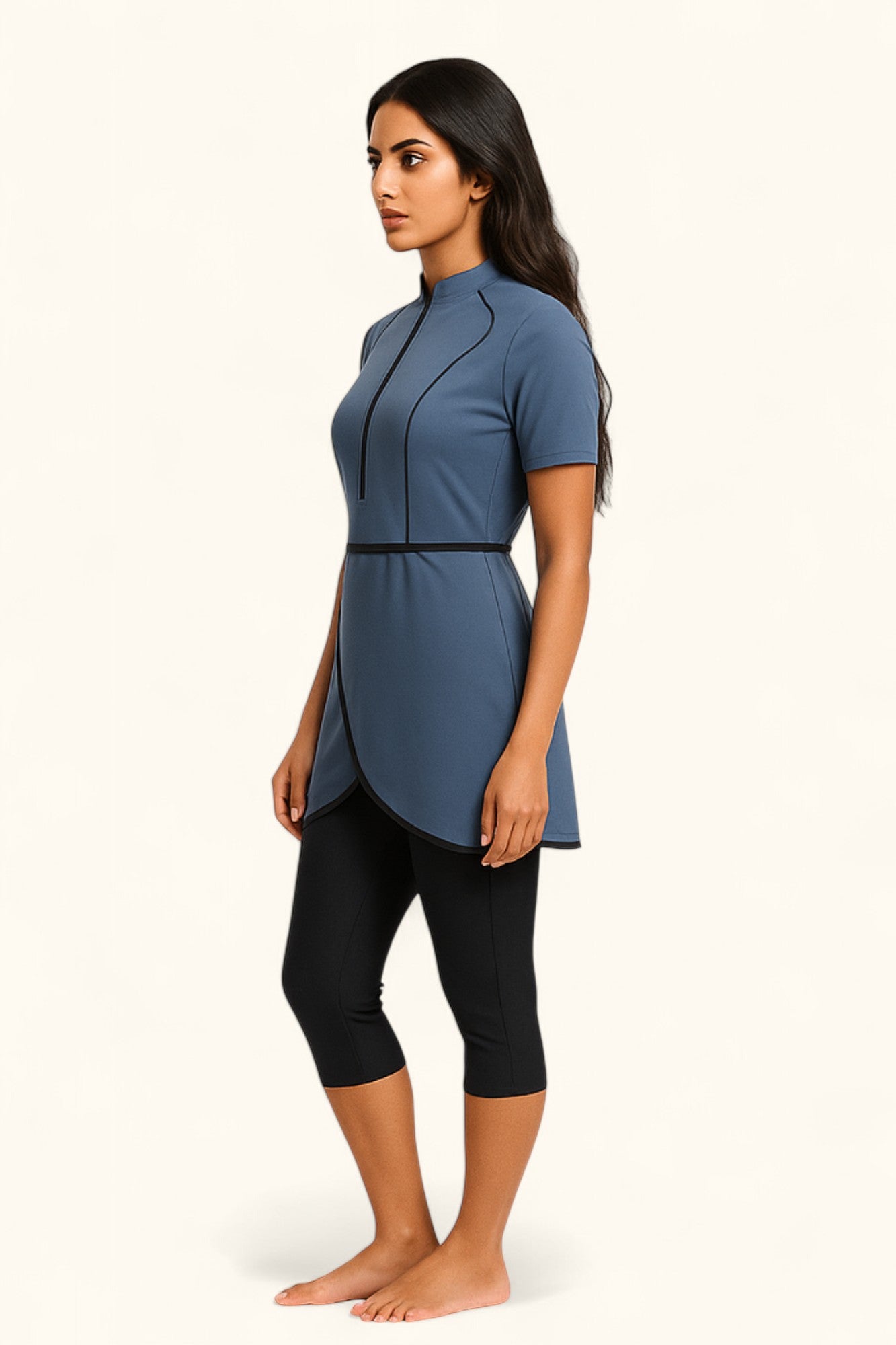 MODEST NOURA - Short Sleeves & Capri Pants Burkini - Blue