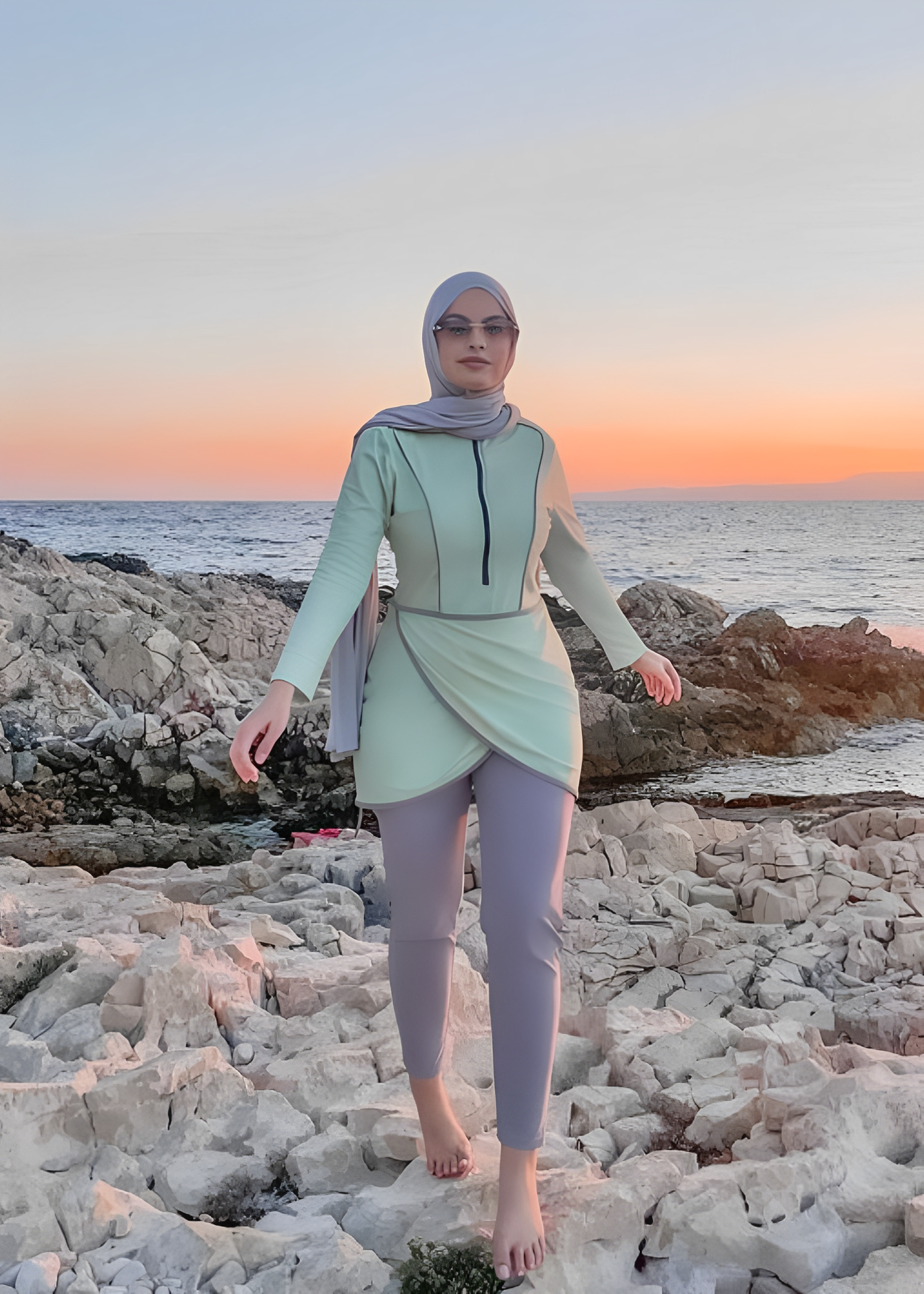 MODEST MIRA - Cross-over burkini - Green