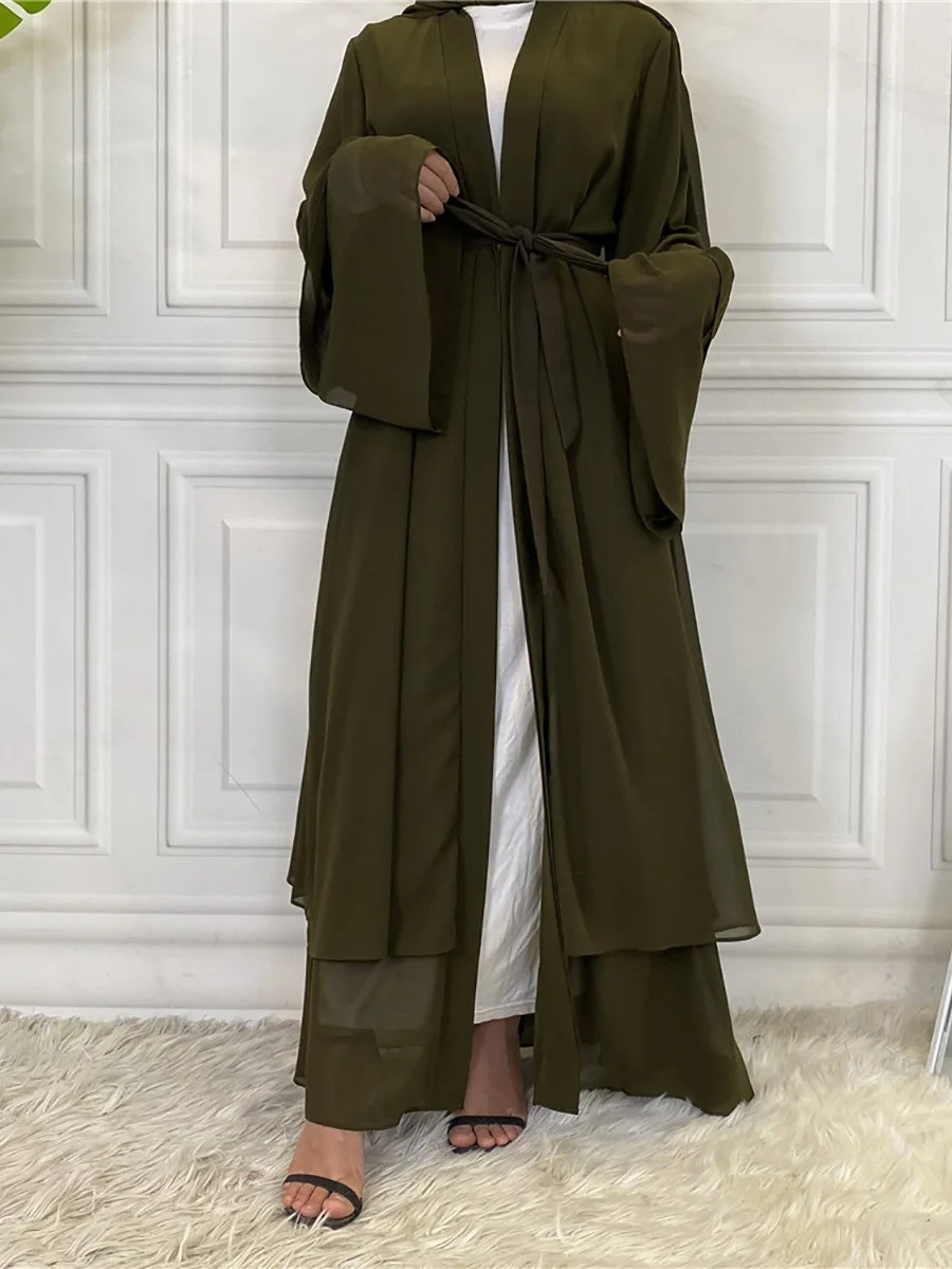 Nayla Abaya with Hijab - Army Green