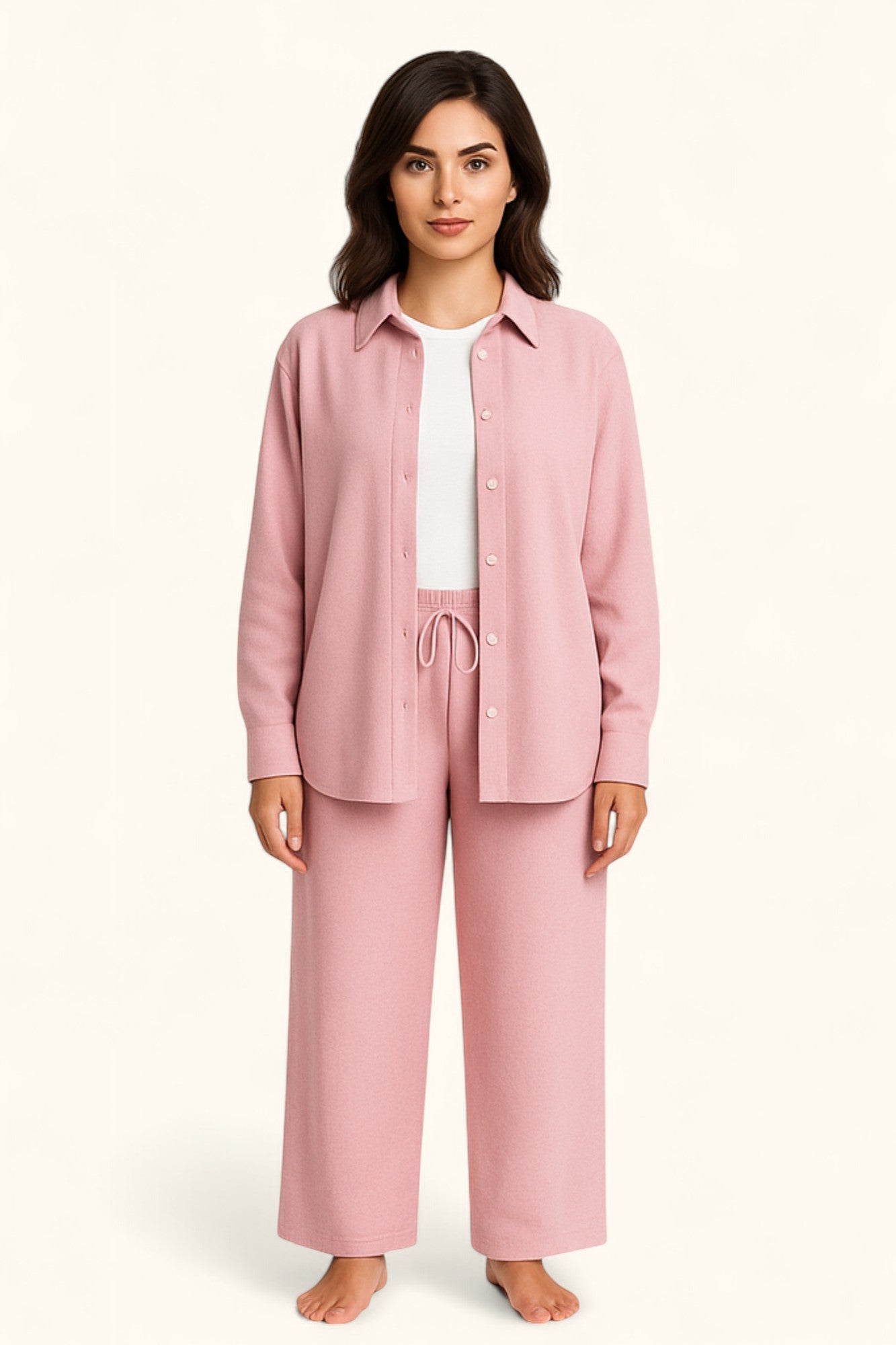 Lina Modest Linen Set – Breathable Elegance for Summer - Pink