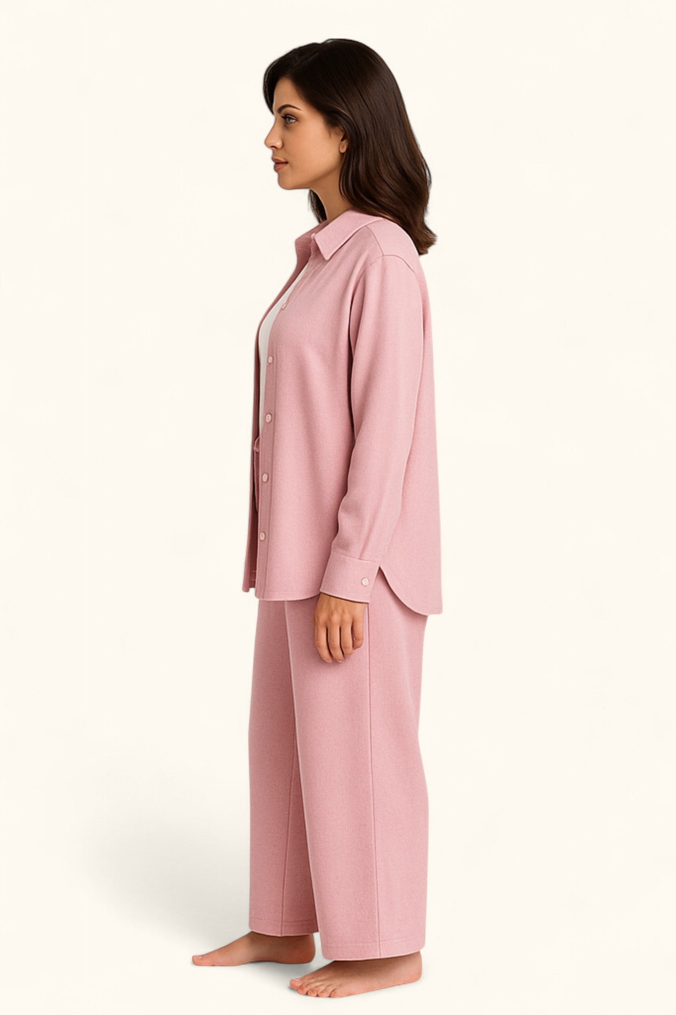 Lina Modest Linen Set – Breathable Elegance for Summer - Pink