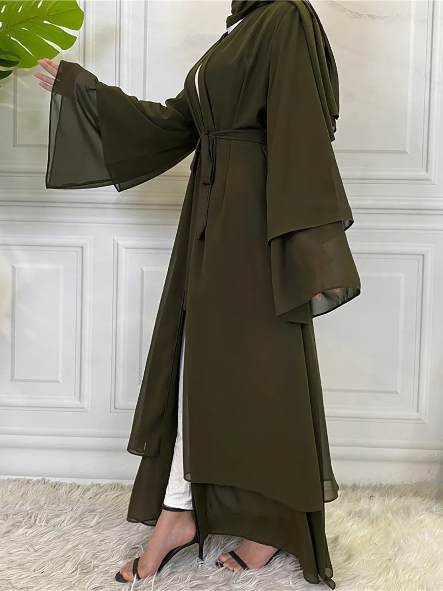 Nayla Abaya with Hijab - Army Green