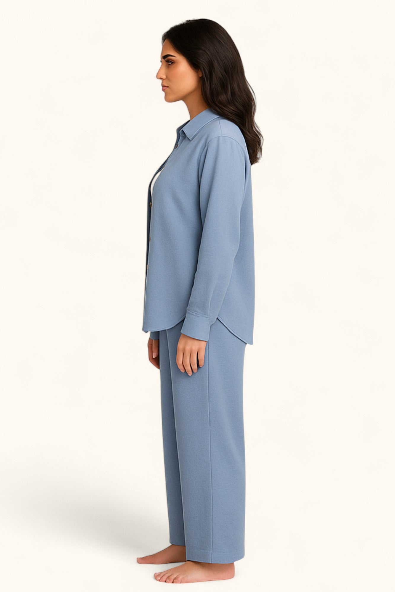Lina Modest Linen Set – Breathable Elegance for Summer - Blue
