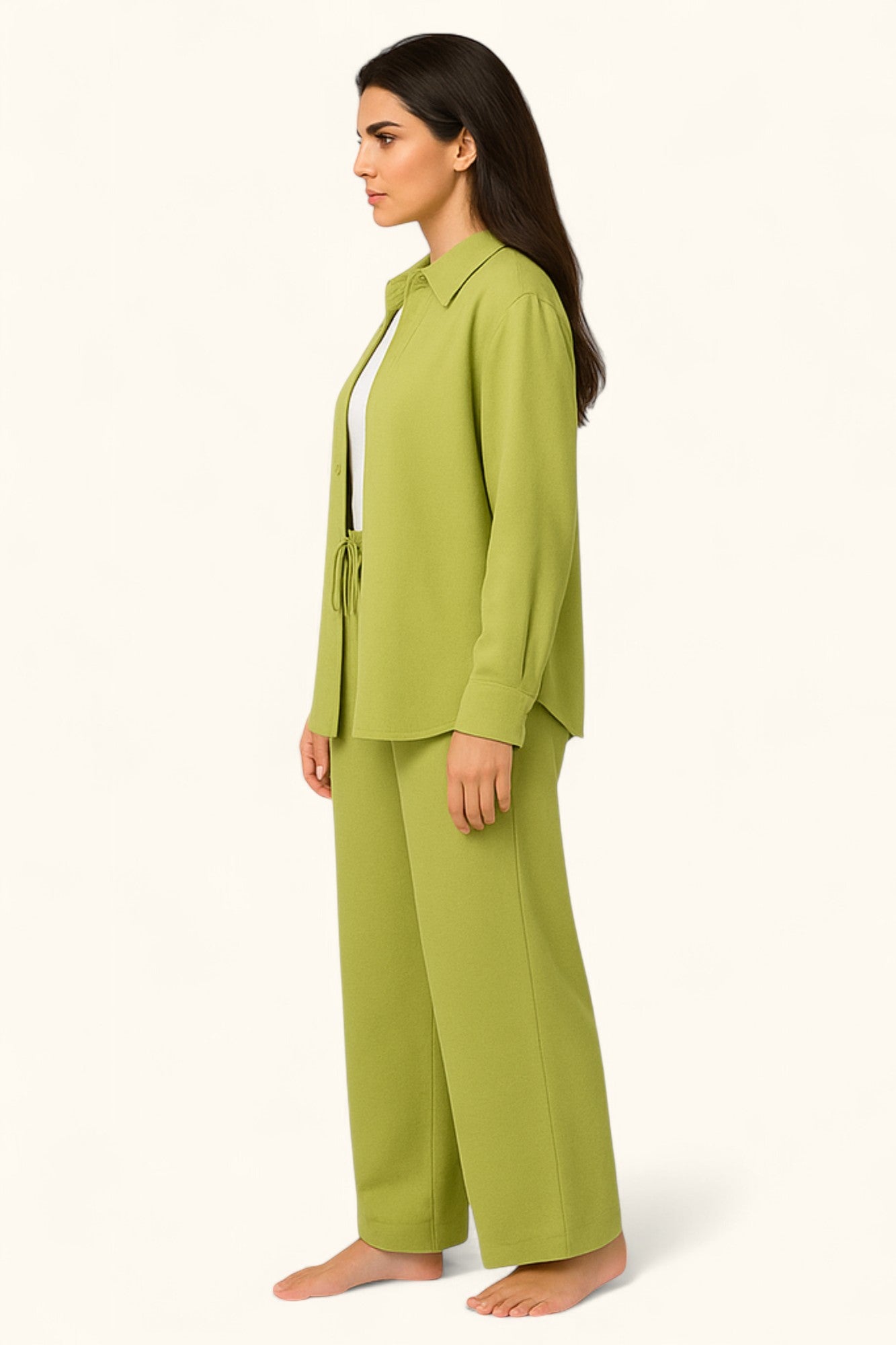 Lina Modest Linen Set – Breathable Elegance for Summer - Green