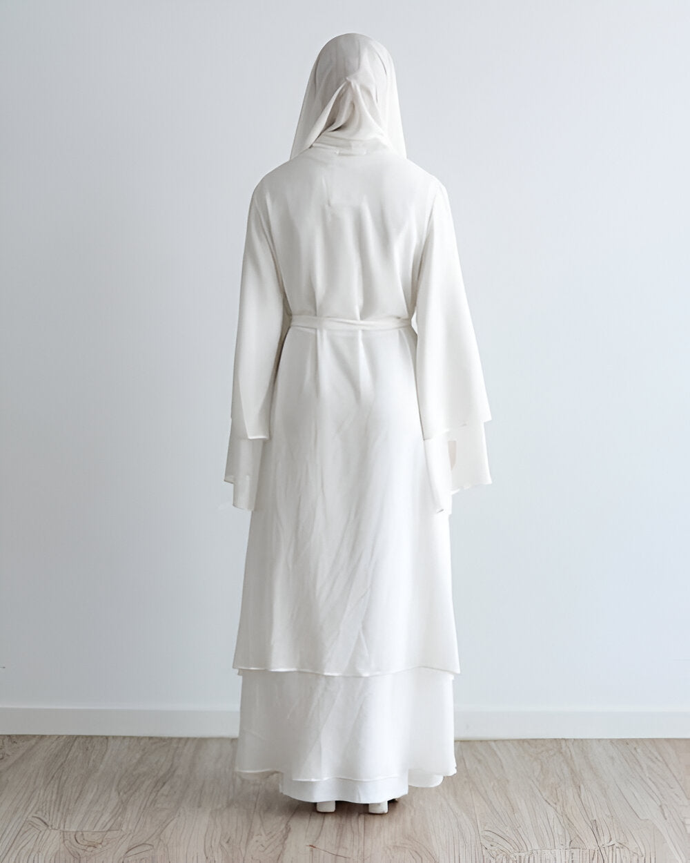 Nayla Abaya with Hijab - White