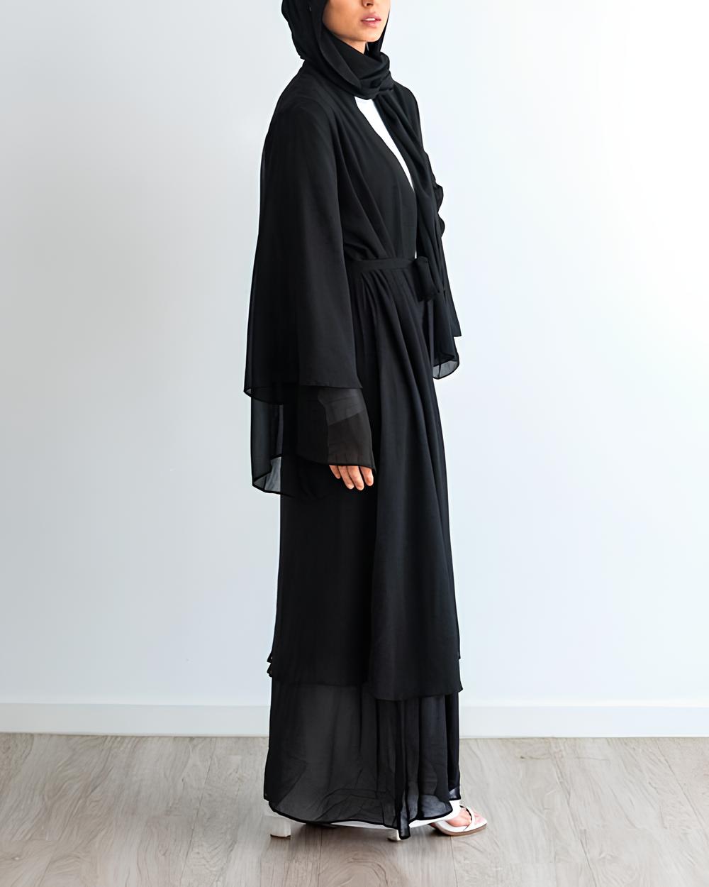 Nayla Abaya with Hijab - Black