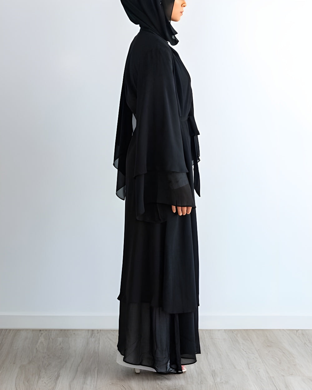 Nayla Abaya with Hijab - Black