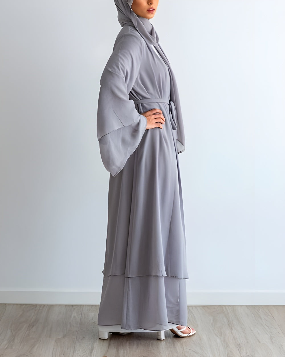 Nayla Abaya with Hijab - Gray