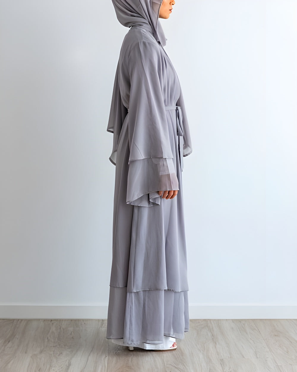 Nayla Abaya with Hijab - Gray