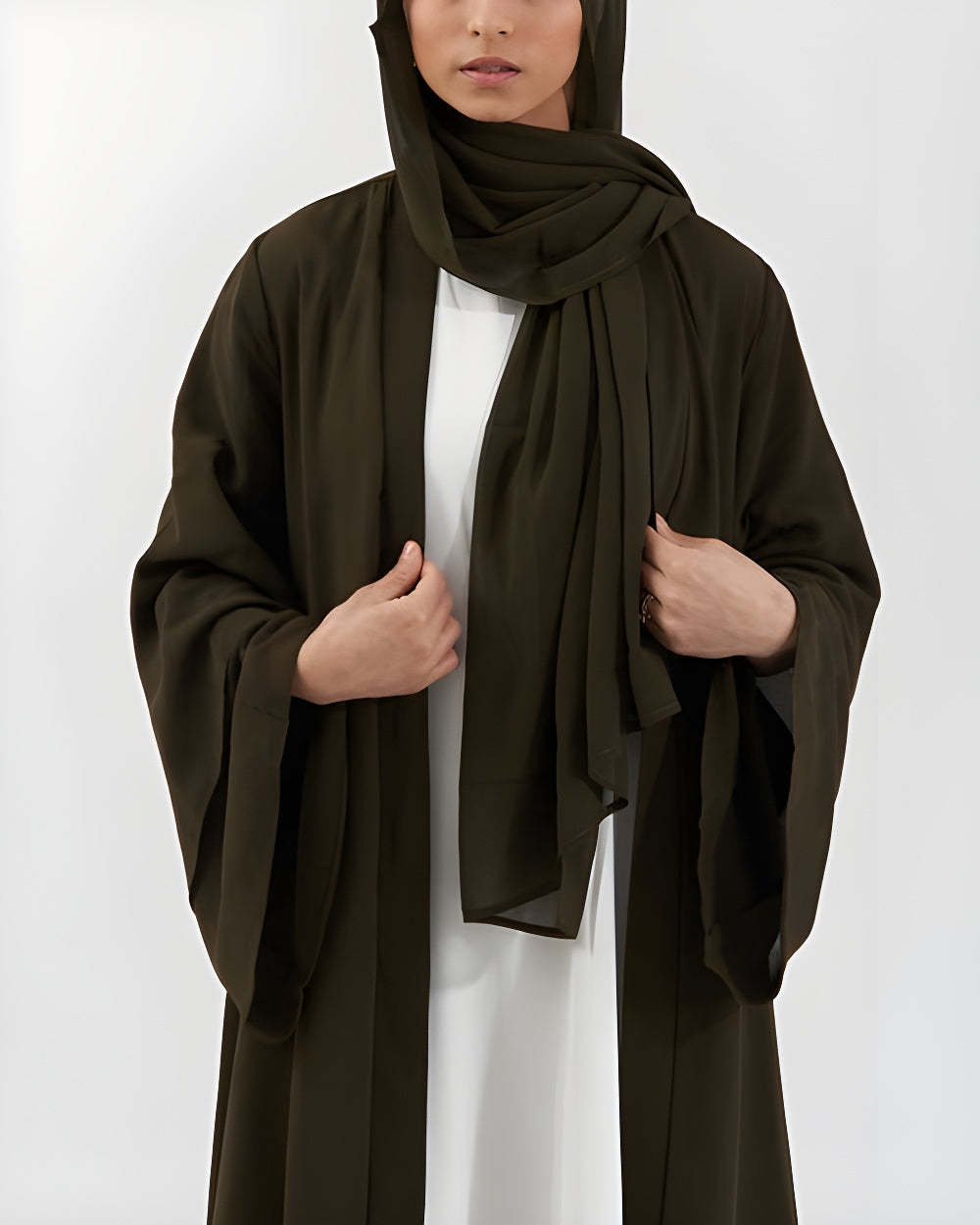 Nayla Abaya with Hijab - Khaki