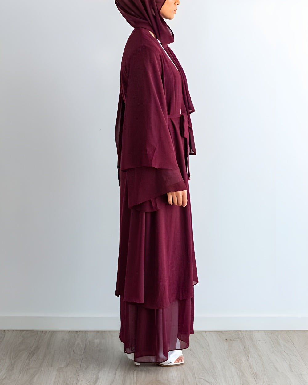 Nayla Abaya with Hijab - Red