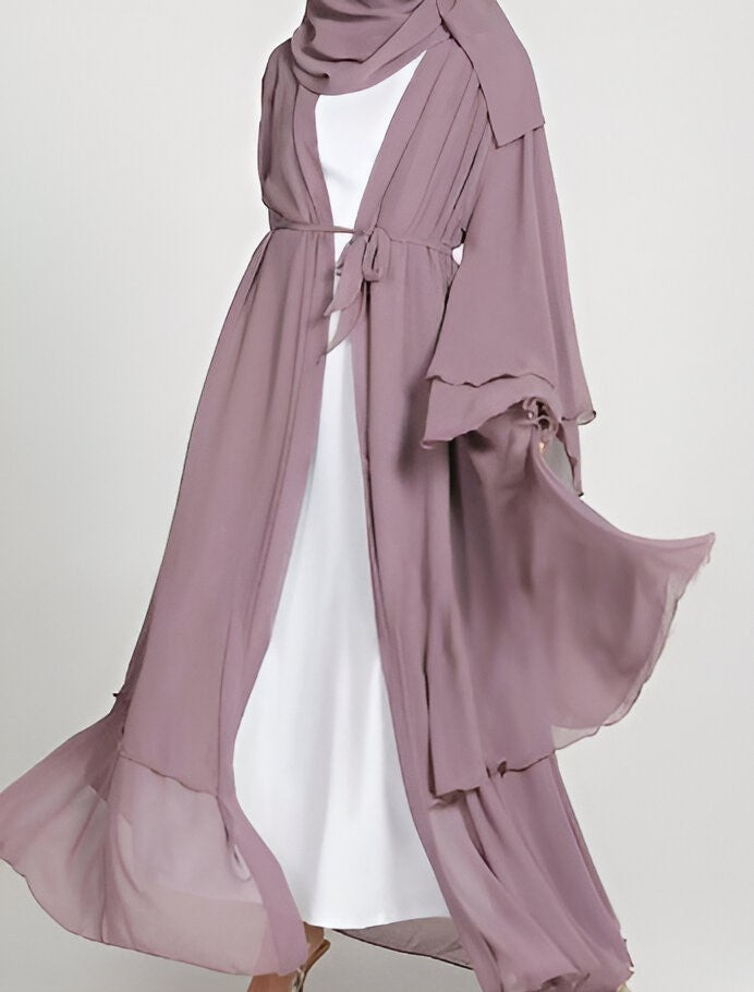 Nayla Abaya with Hijab - Purple