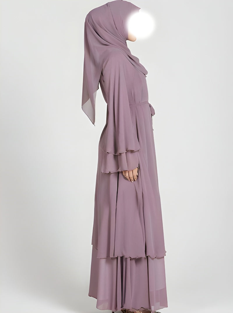 Nayla Abaya with Hijab - Purple