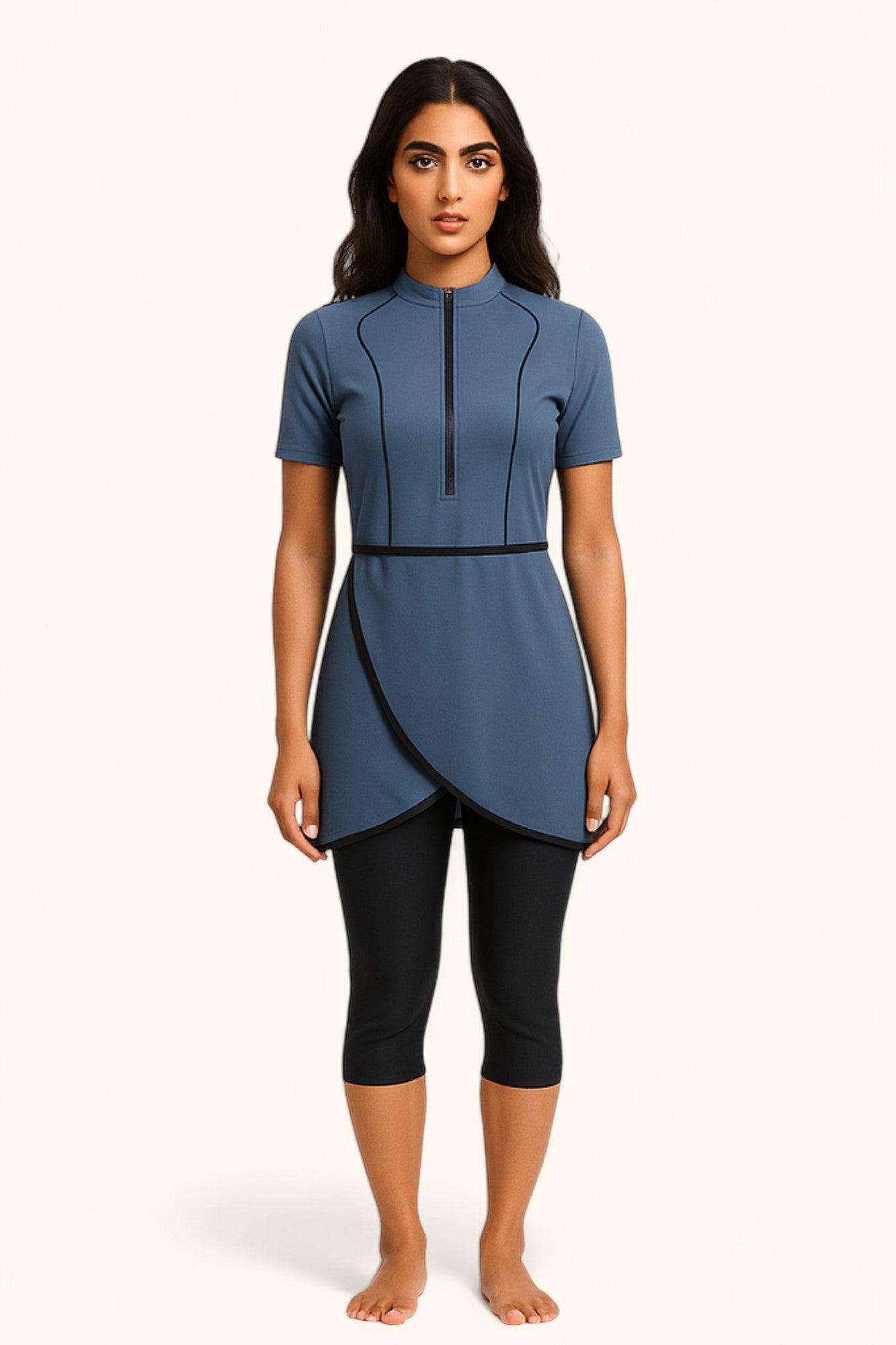 MODEST NOURA - Short Sleeves & Capri Pants Burkini - Blue