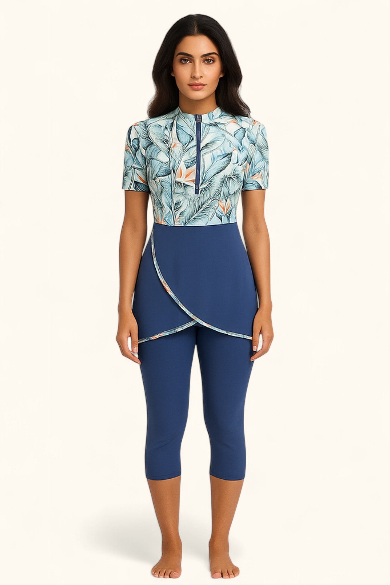 MODEST NOURA - Short Sleeves & Capri Pants Burkini - Tropical
