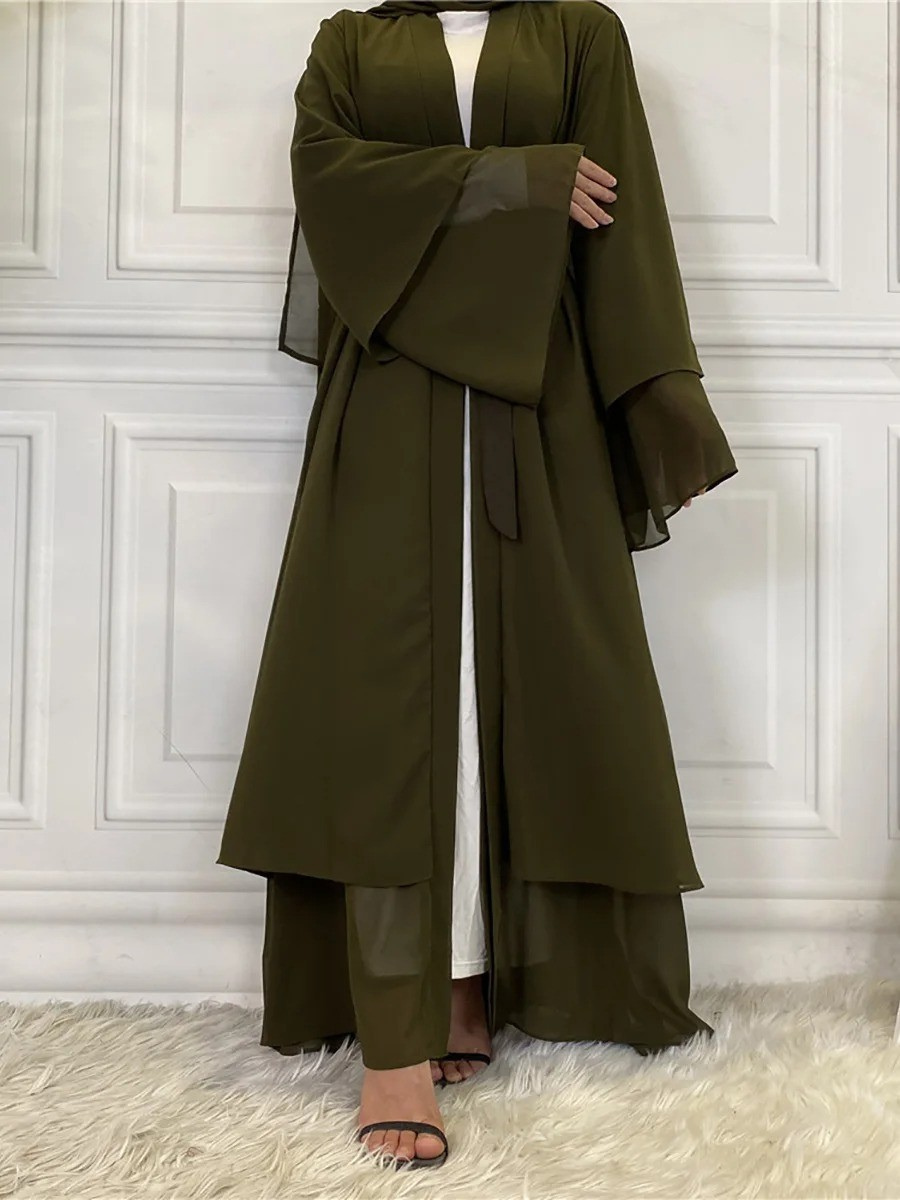 Nayla Abaya with Hijab - Army Green