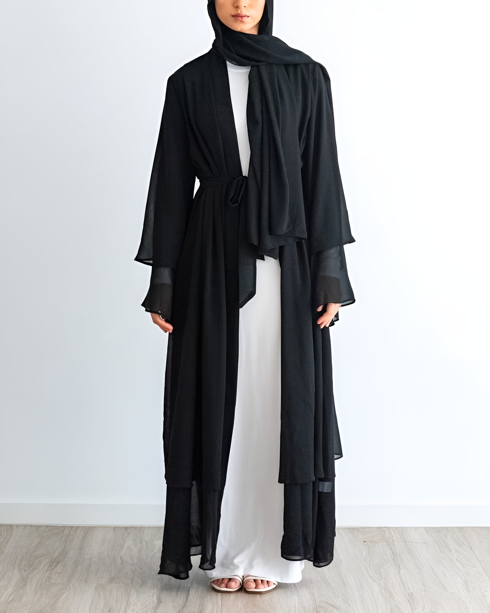 Nayla Abaya with Hijab - Black