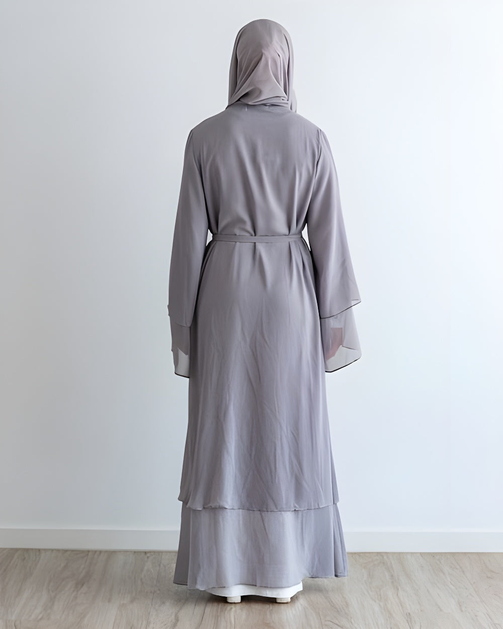 Nayla Abaya with Hijab - Gray