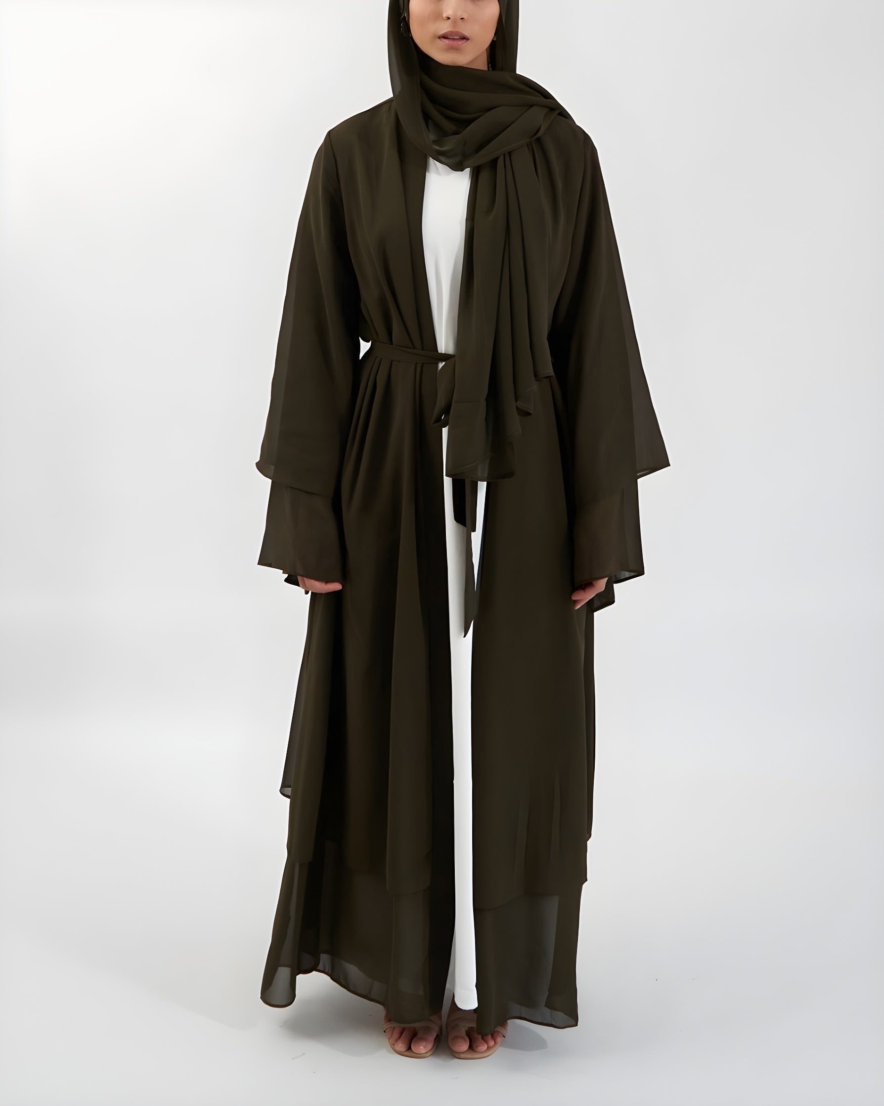 Nayla Abaya with Hijab - Khaki
