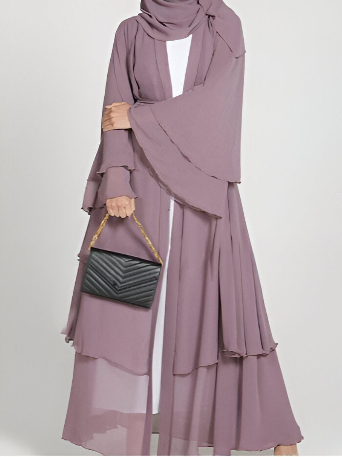 Nayla Abaya with Hijab - Purple