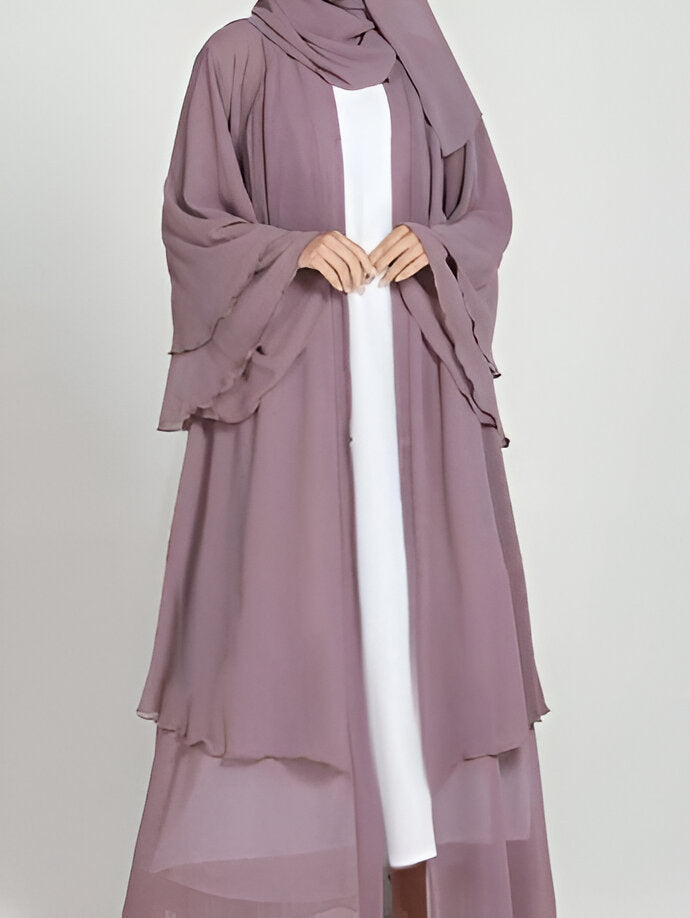 Nayla Abaya with Hijab - Purple