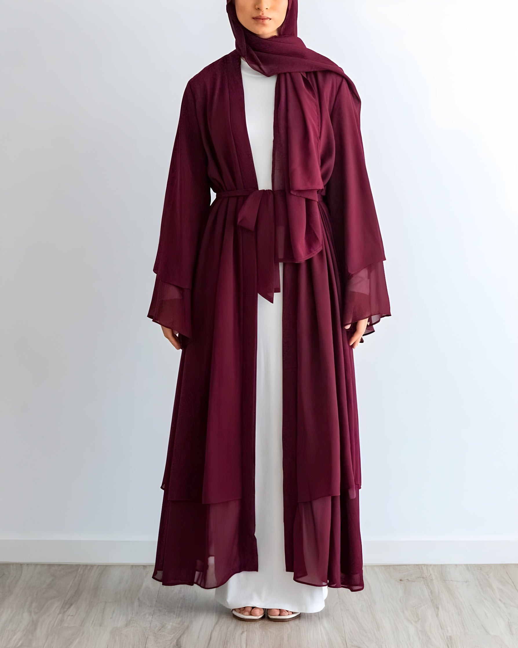 Nayla Abaya with Hijab - Red
